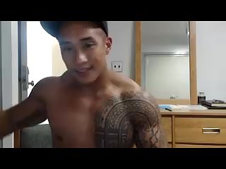 Muscle Filipino stud jerks his little dick