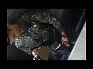 Korean S soilder S cautched jerking off in Toilet and eating his own cum