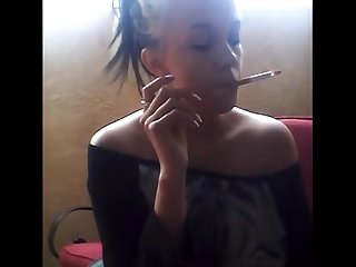Young girl smoking
