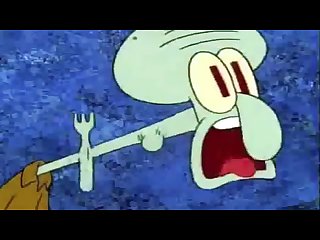 Squidward chokes on a fork for 10 minutes