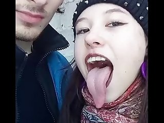All russian girl nastya tongue kissing