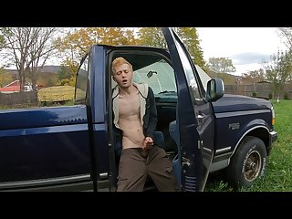 Straight 18 year old redneck cum on dad S old truck Moaning