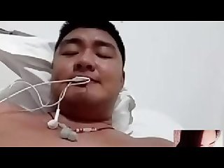 Chinese straight man chubby bear cum