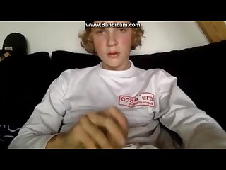 Danish 18yo teen boy masturbation until sperm with clothes on same time