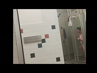 Stiffy in gym Showers