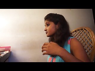 Cute young indian girl navel play