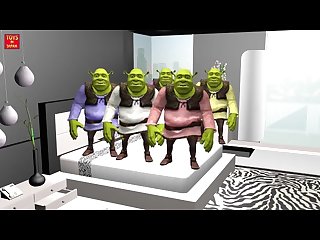 Hot shrek orgy results in falling off bed