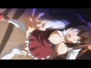 Horny anime school girl having a hard sex by weird monster