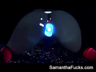 Samantha saint gets off in this super hot black light solo