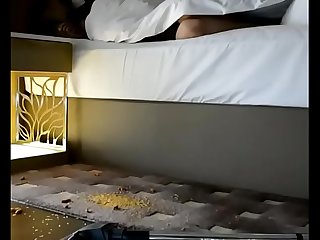 Desi Wife pankhuri teases her Ass to room cleaning guy in hotel fun with hubby