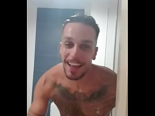 Hot hung spanish hunk filmed by friends in the shower