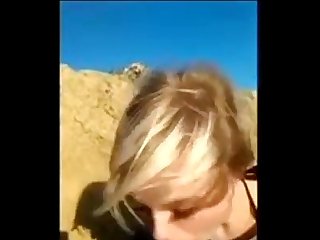 Blonde teen sucks a big dick at the beach http teens3k com