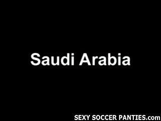 Exotic Saudi Arabian soccer hottie stripping