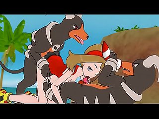Pokemon - May training her Houndooms