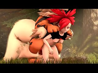 Pokemon - Flannery trying to catch an Arcanine