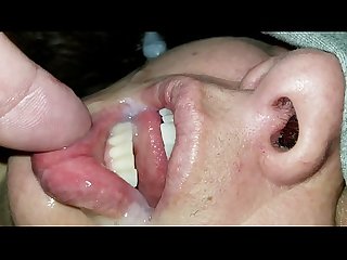 Cum in my wife's sleeping mouth pt. 2
