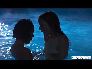 VIXEN Janice Griffith and Ivy Wolfe Sneak Into Backyard For Nighttime Pool Fun