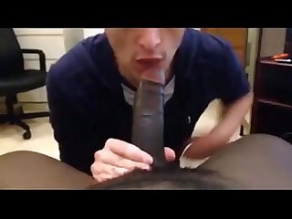 white young boy sucking black cock eating cum