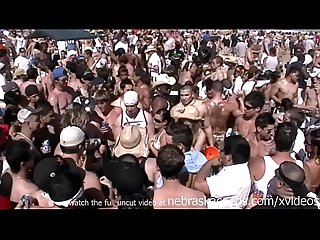 insane spring break beach party with hot naked real girls