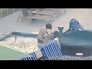 Caught fucking in the pool at the hotel bestcollegecam period com