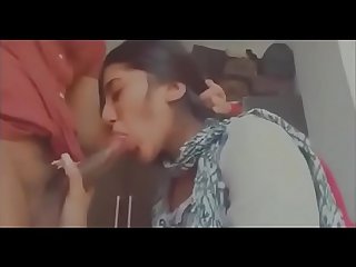 Indian slutty gf giving passionate blowjob to boyfriend