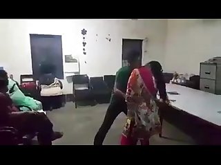 hot milf lady dancing in office