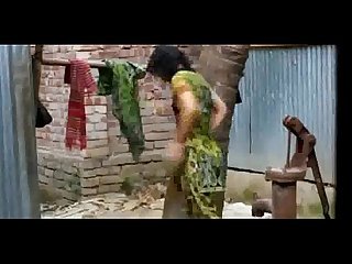 Indian girl changing dress after bath