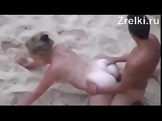 Mature busty Norwegian milf was fucked on beach
