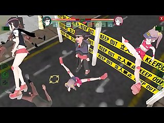 2 girls in hardcore sex with a lot of men in future suppanuki police hentai game