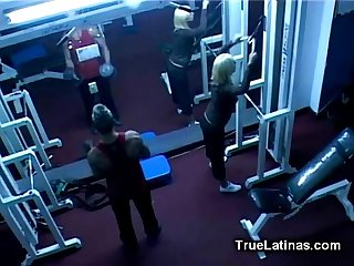 Latin babe gets fucked by gym trainer