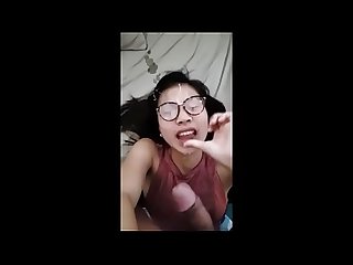 Asian teen loves facial