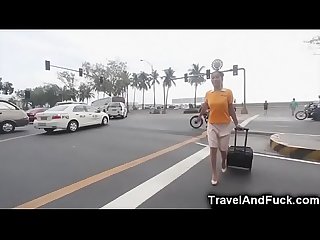 Traveler fucks A Filipina flight attendant excl