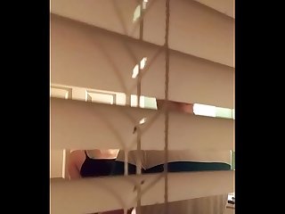 Voyeur Caught them fucking in the bathroom while hanging up Christmas lights