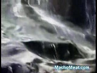 Naked Guys Play in Waterfall