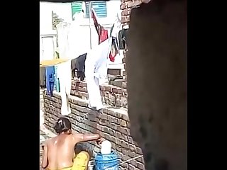 Indian Bhabhi bathing