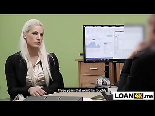 Huge boobs milf blonde really needs a business loan