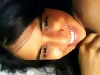 Lonely beautiful Indian girl makes this self shot video
