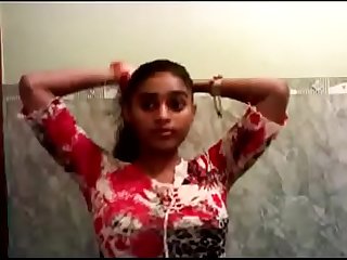 Sexy indian teen girl bathing