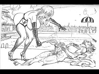 Whipped and marked fiendish femdom bdsm art cartoons comics