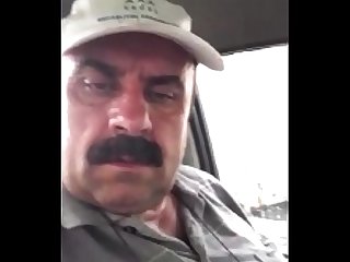 Turkish Straight daddy Show Cock in Car