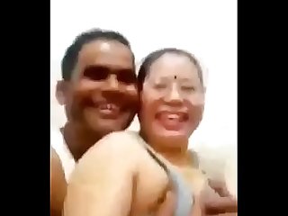 Desi couple pressing boobs