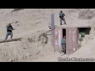 Beautiful slim Teen fucks hung officer to cross The border