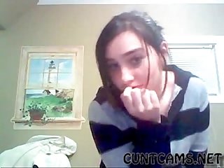 Cute Collage Freshman Strips on Webcam in Her Dorm - More at cuntcams.net
