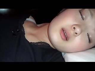 Fun with sleeping japanese hot sister touching and fingering and pussy creampie