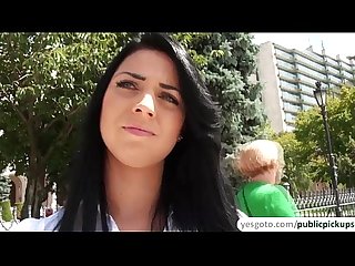 Amateur gets picked up and sells her tits and pussy in public and gets laid