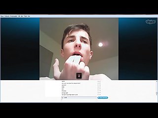 Young male masturbating and fingering gets caught near the end of the video