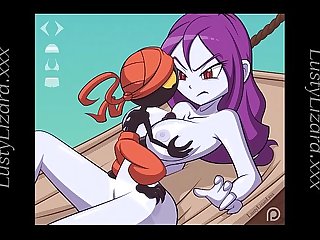 Risky boots from The shantae games gets her huge cartoon Boobs fucked and A facial with extra futa s