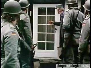 Hot blonde gets fucked by a soldier in German vintage porn