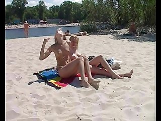 Nudist beach shows off two gorgeous Naked teens
