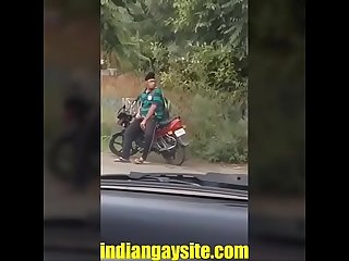 Indian gay video of a horny and wild Punjabi boy masturbating openly on Road indian gay site